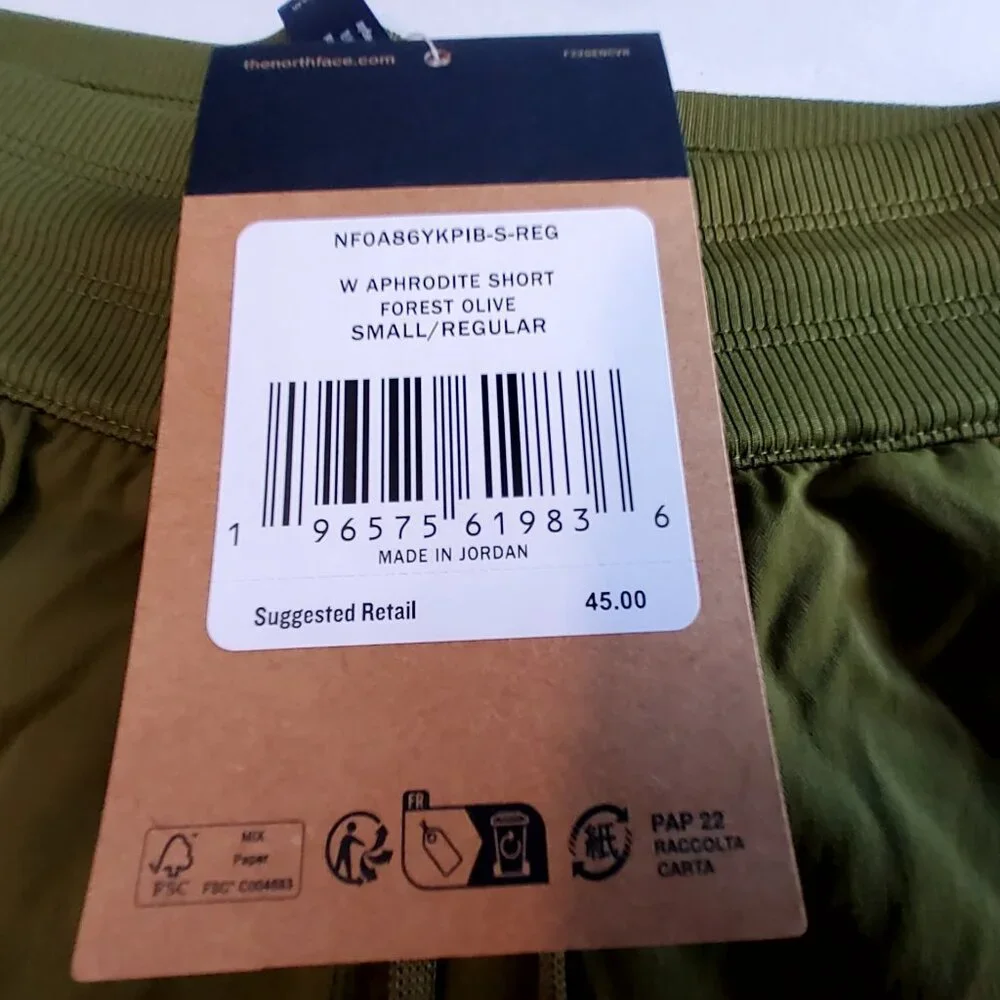 The North Face Womens Aphrodite Short Forest Olive S/Reg Durable DWR Treated - Picture 7 of 15